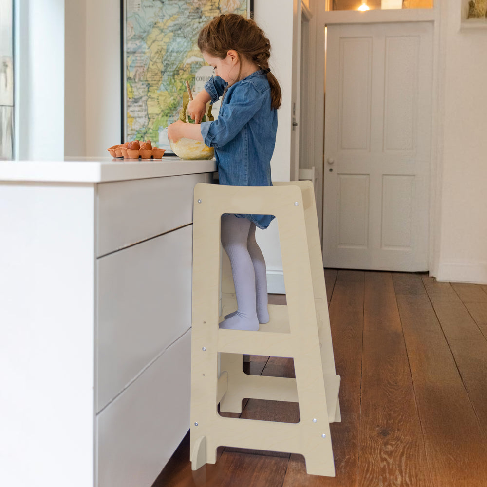 Our Montessori Toddler Tower with adjustable step
